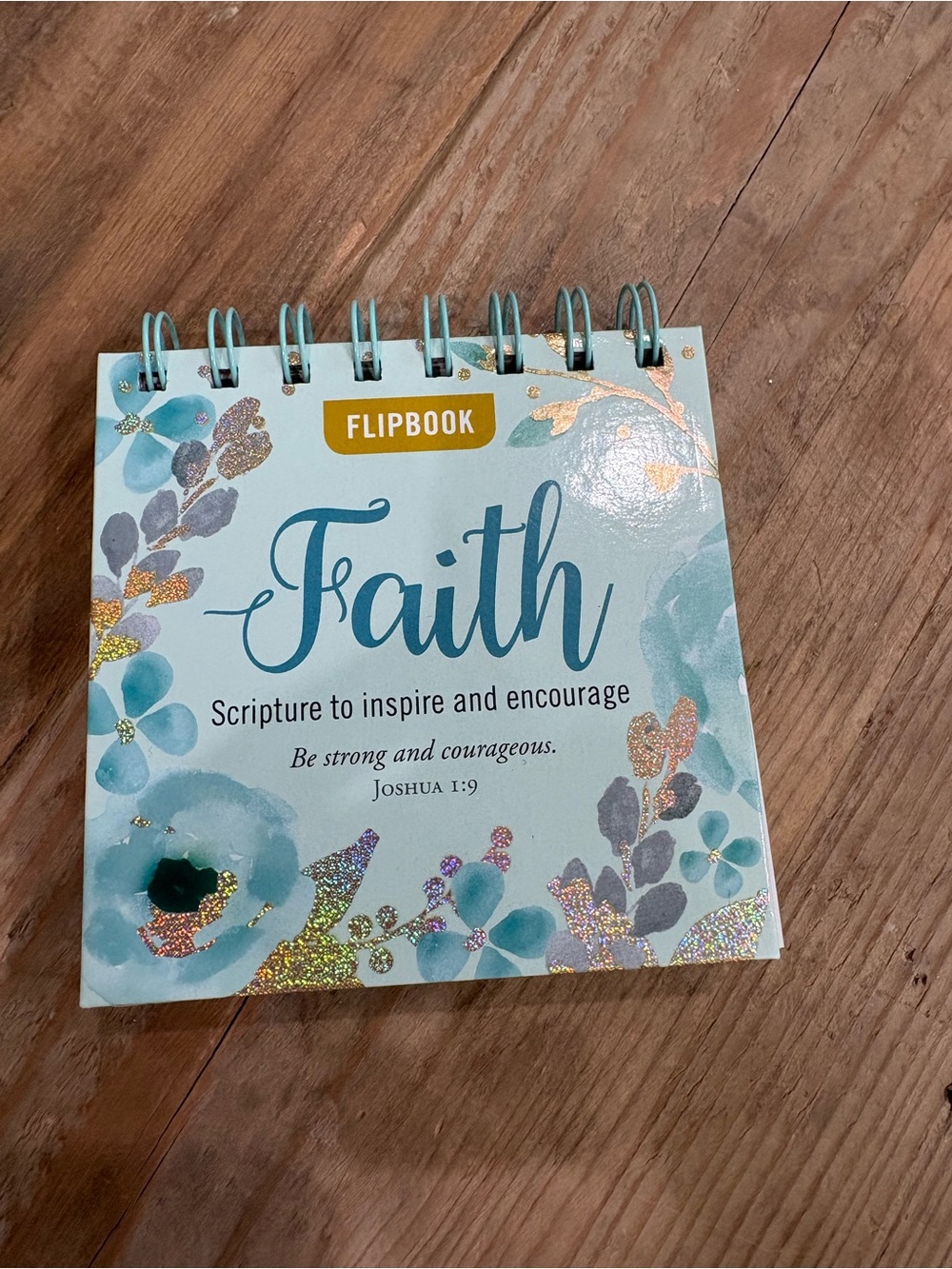 Faith Flipbook - Mint Teal with Gold Accents
